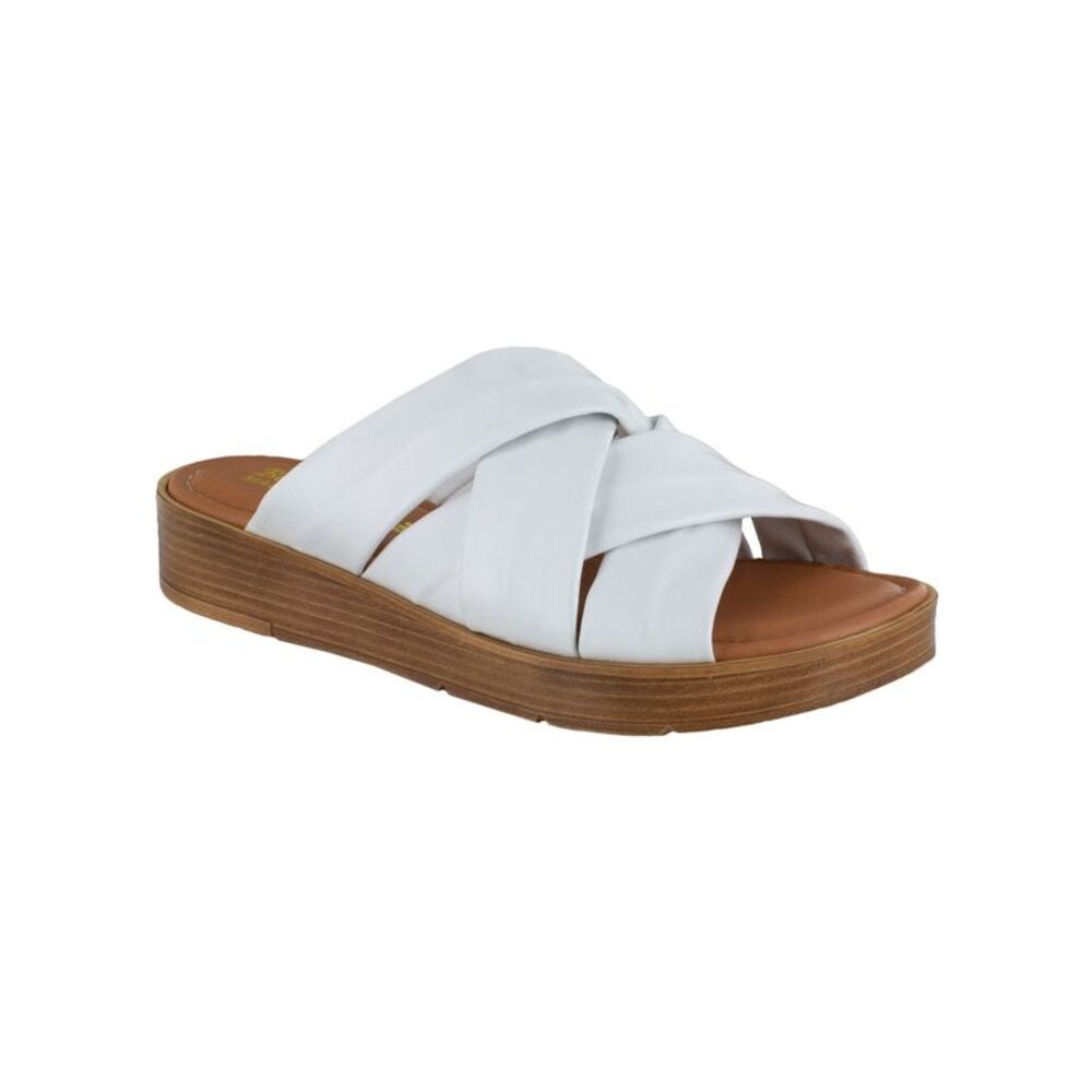 BELLA VITA Womens White 0.5" Platform Tor-italy Wedge Slide Sandals 11 M